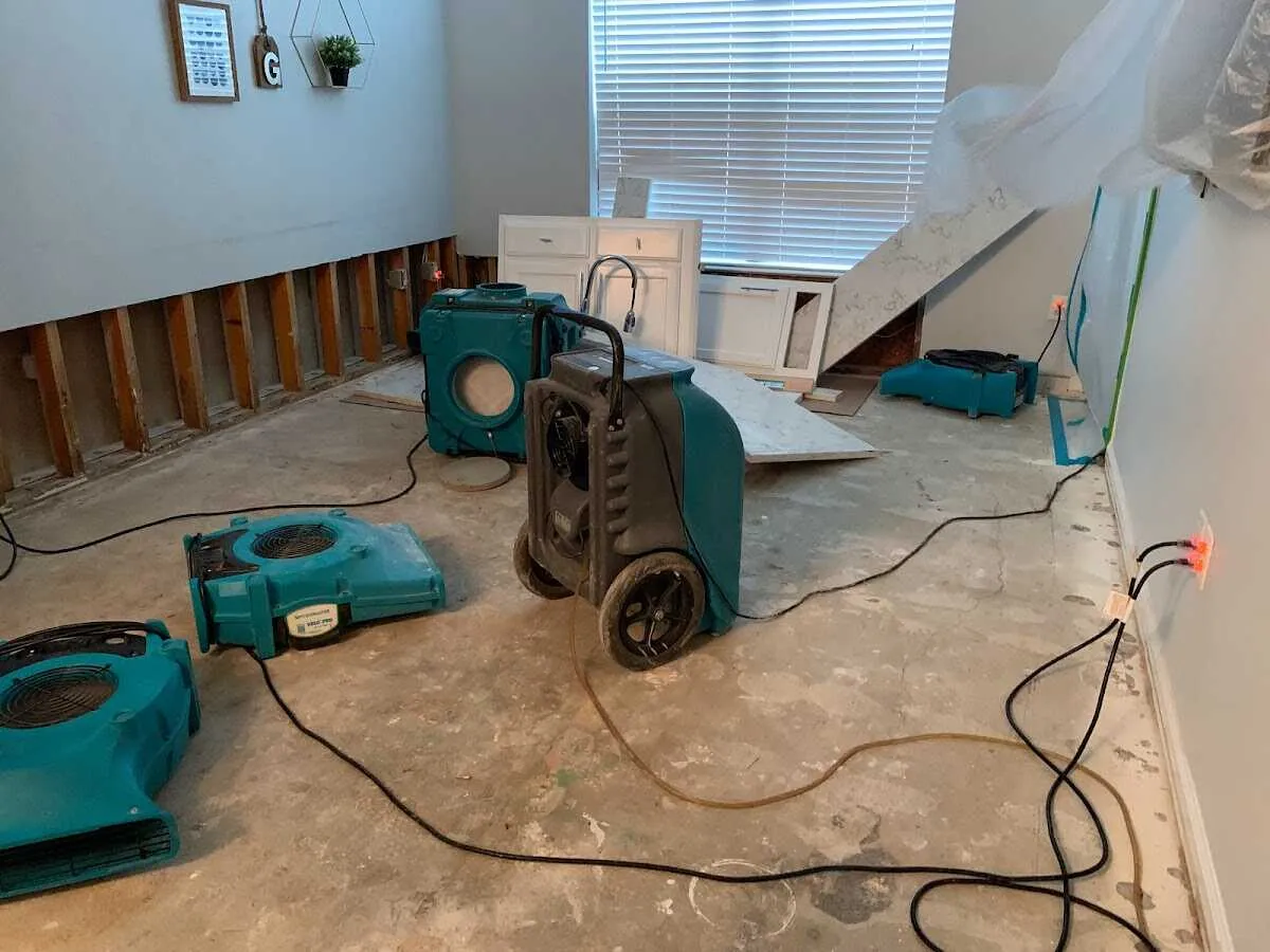 Dehumidifier in flood-cut room for Water Extraction & Removal in Northborough